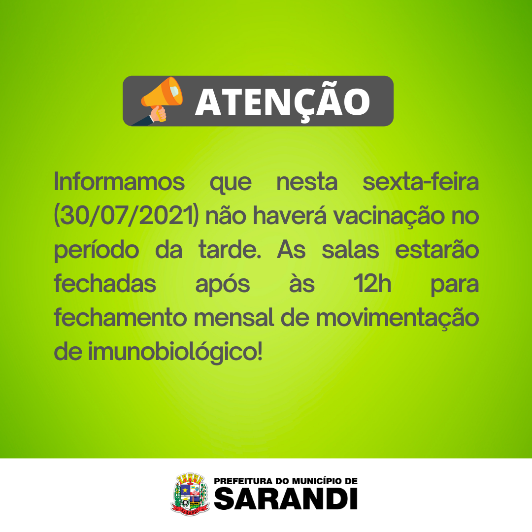 Comunicado - Salas de Vacinação